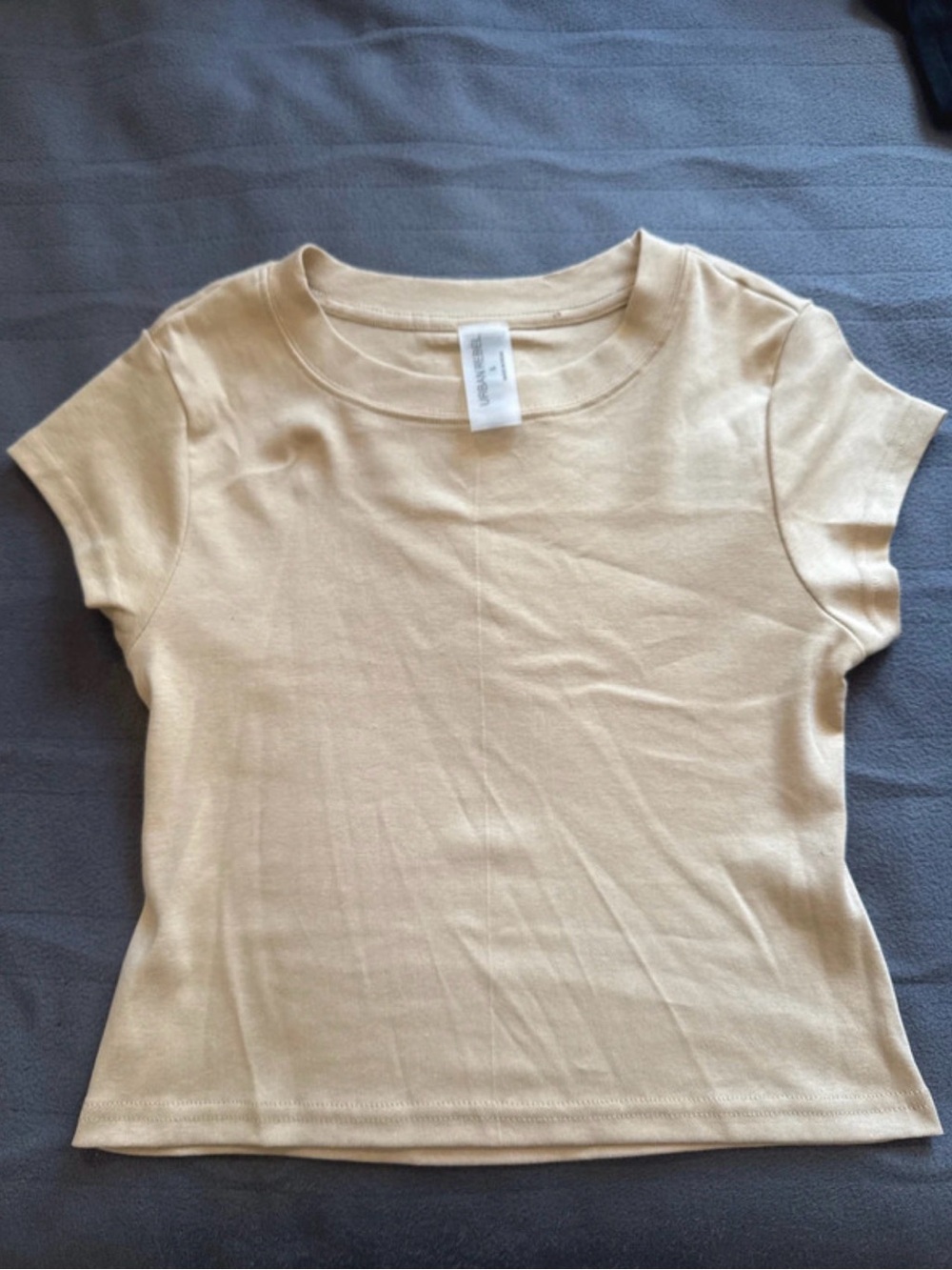 Urban Outfitters Short Sleeve Crewneck Top in Beige